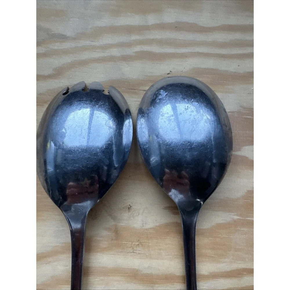 Queen's Court Japan Stainless Steel Salad Serving Set - Fork & Spoon 10 3/4
